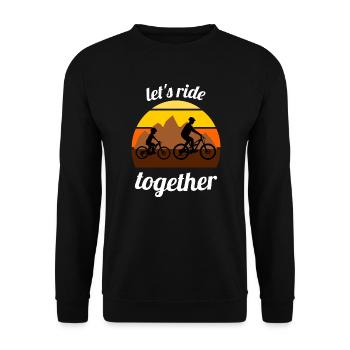 Father and son mountain bike - let's ride together - Unisex Sweatshirt - black - Front - Alina (178cm) & Michal (187cm)