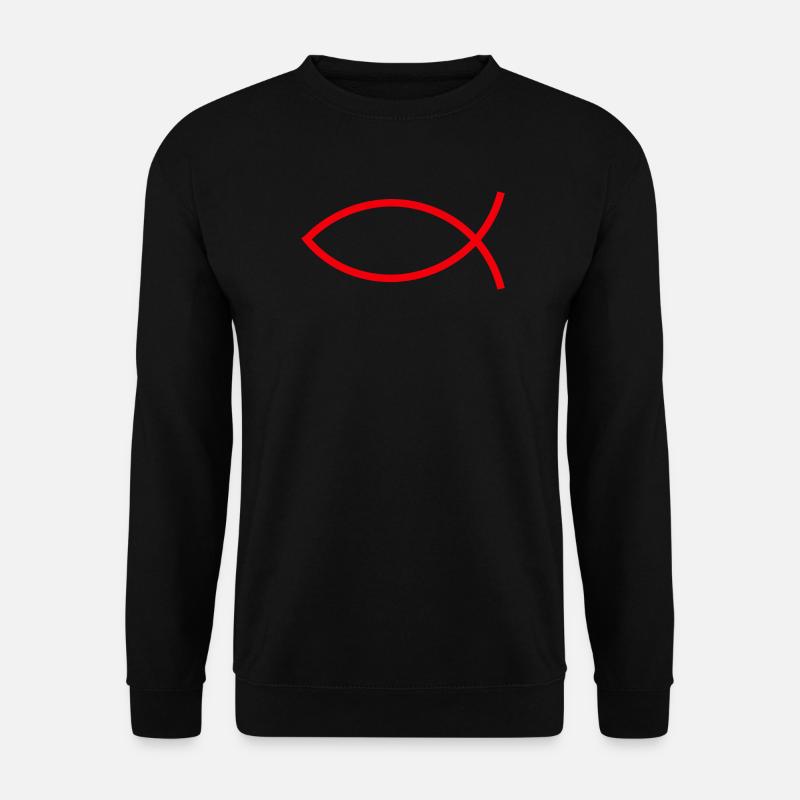 Jesus fish Ichthys fish fish - Unisex Sweatshirt - black
