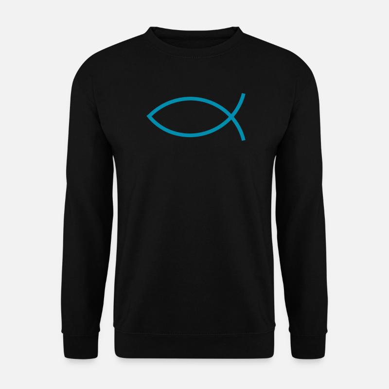 Jesusfisch Ichthys Fisch Fische - Unisex Pullover - Schwarz