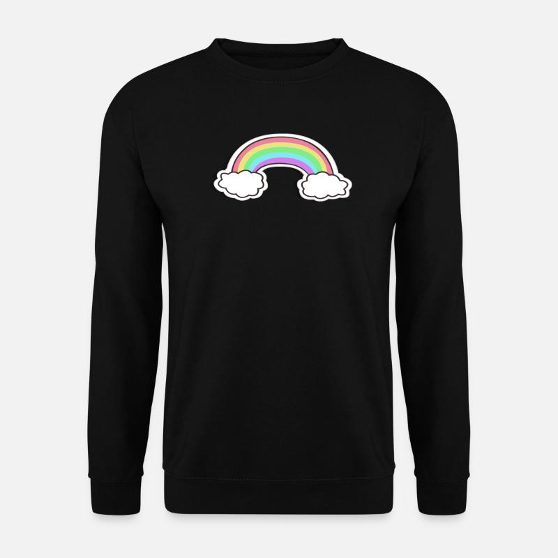 Pastel rainbow with clouds motif - Unisex Sweatshirt - black