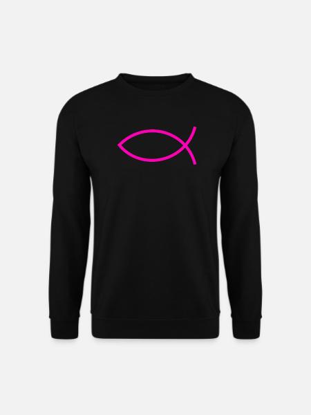 Jesús pez pez icthys rosado pez pez - Sudadera unisex - negro