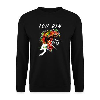 Kinder Dinosaurier 5 Geburtstag Ich bin 5 Dino - Unisex Pullover - Schwarz - Vorne - Alina (178cm) & Michal (187cm)