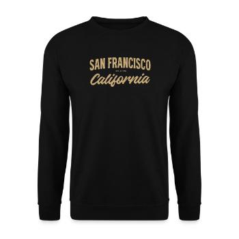 San Francisco Vintage Script - Unisex Pullover - Schwarz - Vorne - Alina (178cm) & Michal (187cm)
