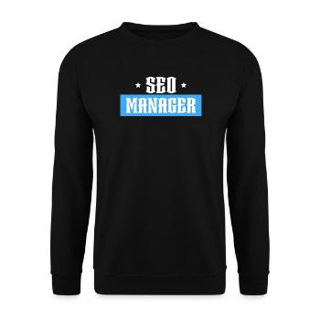 SEO Manager blue tshirt black - Unisex Sweatshirt - black - Front - Alina (178cm) & Michal (187cm)