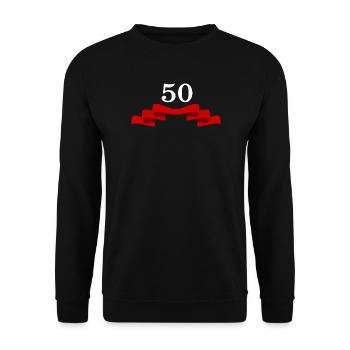 Shaping your own 50th birthday fifty years - Unisex Sweatshirt - black - Front - Alina (178cm) & Michal (187cm)