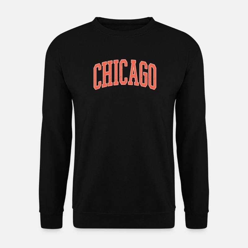 Chicago Arched Block Schriftzug - Unisex Pullover - Schwarz