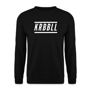 KRBBLL weiße Schrift - Unisex Pullover - Schwarz - Vorne - Alina (178cm) & Michal (187cm)