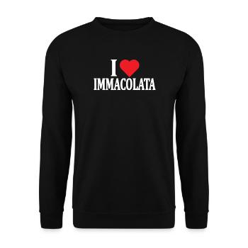 t-shirt J’aime Immacolata idée cadeau t-shirt - Sweat-shirt Unisexe - noir - Devant - Alina (178cm) & Michal (187cm)
