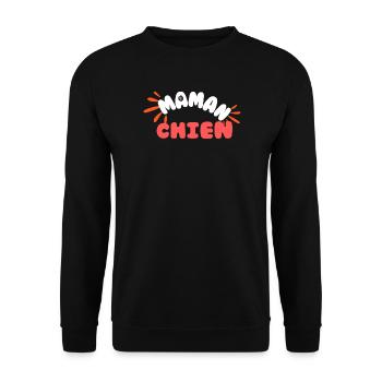 Maman Chien Pattes Joyeuses - Sweat-shirt Unisexe - noir - Devant - Alina (178cm) & Michal (187cm)