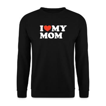 I love my Mom Heart Shirt - Unisex Sweatshirt - black - Front - Alina (178cm) & Michal (187cm)
