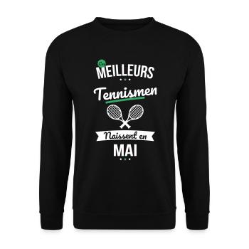 Les meilleurs tennismen naissent en Mai - Sweat-shirt Unisexe - noir - Devant - Alina (178cm) & Michal (187cm)