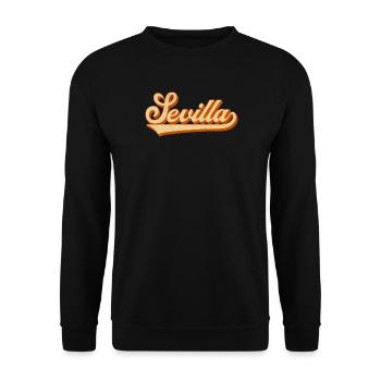 Sevilla Rétro lettrage - Sweat-shirt Unisexe - noir - Devant - Alina (178cm) & Michal (187cm)