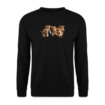 Katzenkinder sind gut drauf - Unisex Pullover - Schwarz - Vorne - Alina (178cm) & Michal (187cm)