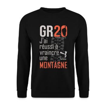 GR20 GR 20 randonnée gr 20 marcher montagne corse - Sweat-shirt Unisexe - noir - Devant - Alina (178cm) & Michal (187cm)