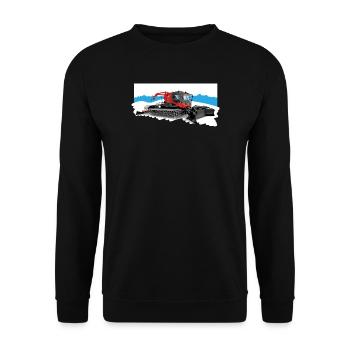Snow groomer at work in the snow - Unisex Sweatshirt - black - Front - Alina (178cm) & Michal (187cm)
