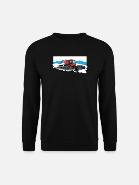 Pistenraupe bei der Arbeit im Schnee - Unisex Pullover - Schwarz