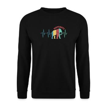 pulse colorful elephant animals trunk retro colors icon - Unisex Sweatshirt - black - Front - Alina (178cm) & Michal (187cm)