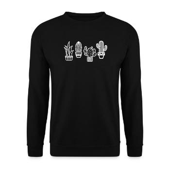 cactus Lieblingspflanze kakteen Symbol Kaktus icon - Unisex Pullover - Schwarz - Vorne - Alina (178cm) & Michal (187cm)