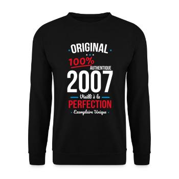 18th Birthday - Original 2007 - Unisex Sweatshirt - black - Front - Alina (178cm) & Michal (187cm)