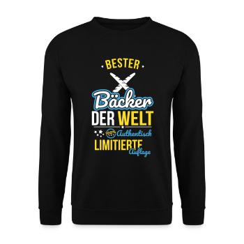 Best Baker in the World - 100% Authentic - Unisex Sweatshirt - black - Front - Alina (178cm) & Michal (187cm)