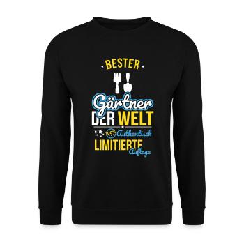 Bester Gärtner der Welt - 100% Authentisch - Unisex Pullover - Schwarz - Vorne - Alina (178cm) & Michal (187cm)