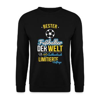 Best Footballer in the World - 100% Authentic - Unisex Sweatshirt - black - Front - Alina (178cm) & Michal (187cm)