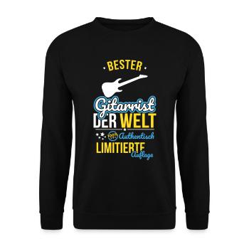 Bester Gitarrist der Welt - 100% Authentisch - Unisex Pullover - Schwarz - Vorne - Alina (178cm) & Michal (187cm)