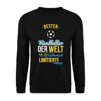Bester Handballer der Welt -100% Authentisch - Unisex Pullover - Schwarz - Vorne - Alina (178cm) & Michal (187cm)