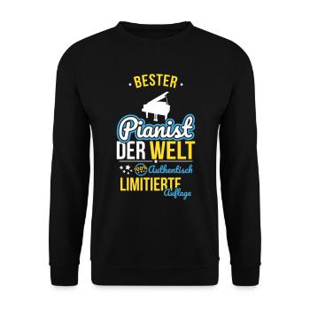 Bester Pianist der Welt - 100% Authentisch - Unisex Pullover - Schwarz - Vorne - Alina (178cm) & Michal (187cm)