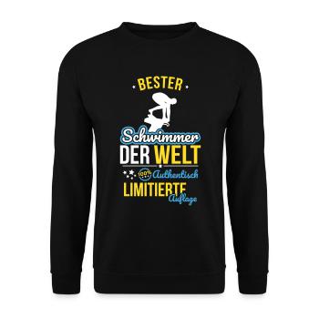Bester Schwimmer der Welt - 100% Authentisch - Unisex Pullover - Schwarz - Vorne - Alina (178cm) & Michal (187cm)