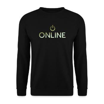 lettrage en ligne - Sur Bouton actif - Sweat-shirt Unisexe - noir - Devant - Alina (178cm) & Michal (187cm)