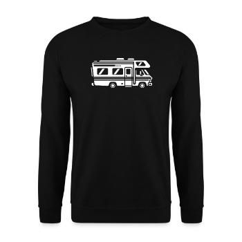 Motorhome Silhouette Camper Travel - Unisex Sweatshirt - black - Front - Alina (178cm) & Michal (187cm)