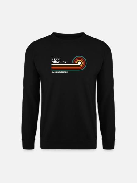 München Retro Shirt 8000 PLZ Souvenir Bayern 70s - Unisex Pullover - Schwarz
