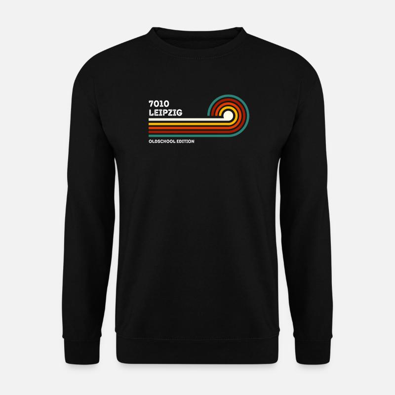 Leipzig Retro Shirt 7010 PLZ Postleitzahl Vintage - Unisex Pullover - Schwarz