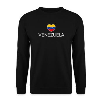 Le cœur avec le drapeau du Venezuela, j’aime le Venezuela - Sweat-shirt Unisexe - noir - Devant - Alina (178cm) & Michal (187cm)