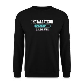 Apprentissage d’installateur 2e année d’apprentissage - Sweat-shirt Unisexe - noir - Devant - Alina (178cm) & Michal (187cm)