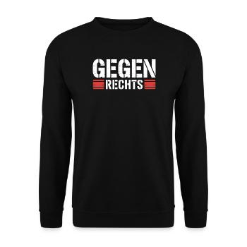 Contre la droite - Slogan drôle Antifa - Sweat-shirt Unisexe - noir - Devant - Alina (178cm) & Michal (187cm)