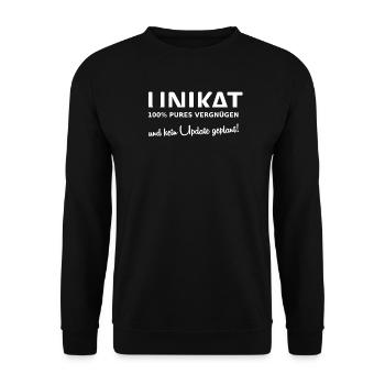 UNIKAT – 100% Pures Vergnügen - Unisex Pullover - Schwarz - Vorne - Alina (178cm) & Michal (187cm)