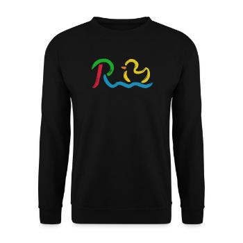 Endlich Rente - Ruhestand - Pension - Unisex Pullover - Schwarz - Vorne - Alina (178cm) & Michal (187cm)