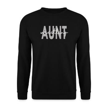 Stolze Wrestling-Tante Sportarten - Unisex Pullover - Schwarz - Vorne - Alina (178cm) & Michal (187cm)