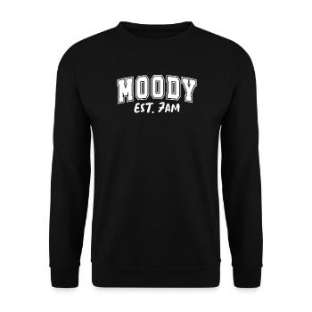Moody Morning Est. 7AM Launisch - Unisex Sweatshirt - black - Front - Alina (178cm) & Michal (187cm)