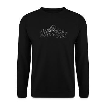 Mountain Artwork Line Art of K2 Mountain in Pak - Unisex Sweatshirt - black - Front - Alina (178cm) & Michal (187cm)