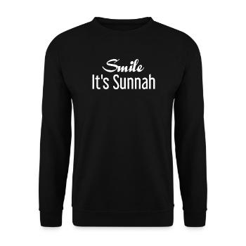 Smile it's sunnah - Unisex Sweatshirt - black - Front - Alina (178cm) & Michal (187cm)