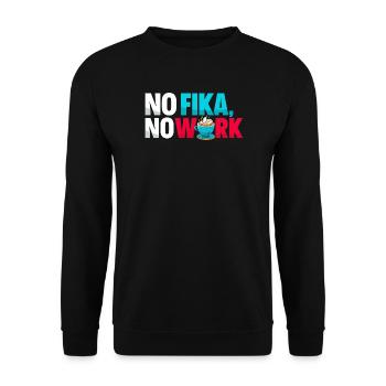 No Fika No Work - Typographie de la pause café suédoise - Sweat-shirt Unisexe - noir - Devant - Alina (178cm) & Michal (187cm)