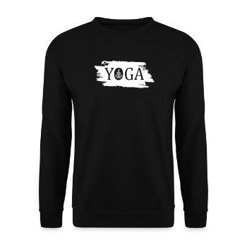 Yoga Stille Silhouette  - Unisex Pullover - Schwarz - Vorne - Alina (178cm) & Michal (187cm)