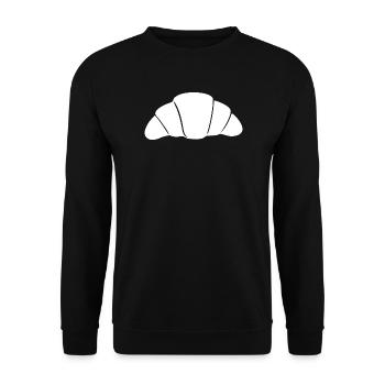 Croissant Geschenk Bäcker Bäckerei - Unisex Pullover - Schwarz - Vorne - Alina (178cm) & Michal (187cm)