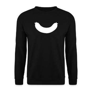 Wurst Metzgerei Verkäufer Vorlage - Unisex Pullover - Schwarz - Vorne - Alina (178cm) & Michal (187cm)