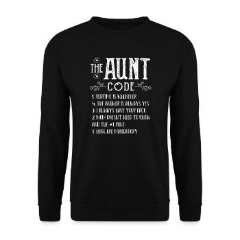 The Aunt Code - aunt - Unisex Sweatshirt - black - Front - Alina (178cm) & Michal (187cm)
