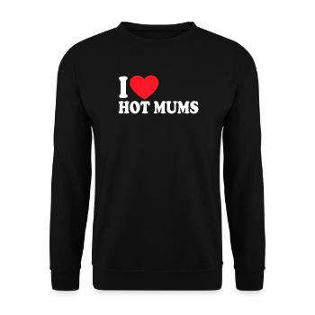 I Heart Hot Mums - Unisex Sweatshirt - black - Front - Alina (178cm) & Michal (187cm)