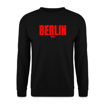 Berlin 030 - Unisex Sweatshirt - black - Front - Alina (178cm) & Michal (187cm)